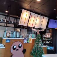 Milk options are on display at the counter at latea in Culver City