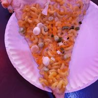 Mac and cheese vegan slice at Dimo's Pizza - Logan Square in Chicago