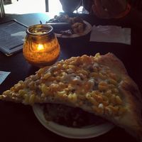 Mac and Cheese Pizza at Dimo's Pizza - Logan Square in Chicago