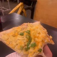 Vegan Mac n cheese pizzaa  at Dimo's Pizza - Logan Square in Chicago