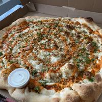 Franks Red Buffalo Chicken Pizza at Dimo's Pizza - Logan Square in Chicago