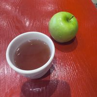 green apple and tea   at Clean Water Vegetarian - 净水素食 in Shanghai