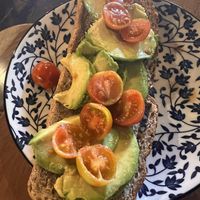 Cherry Tomatoes & Avocado Toast  at The Toast Taproom - Malasaña in Madrid
