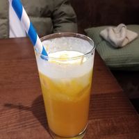 Vegan Mango Lassi with coconut milk. at Veggico in Vienna