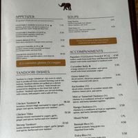 Starters menu  at Red Fort Cuisine of India in La Verkin