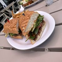 Vegan tempeh bacon sando  at Afternoon Deli in Grass Valley