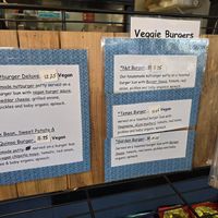 Veggie burgers menu at Afternoon Deli in Grass Valley