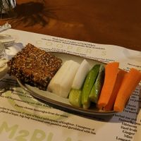 Cream cheese platter, raw crackers, veggies. at Cooper's Farm2Plate in Ao Nang