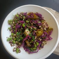 Tofu, edamame, quinoa cauliflower. at Poked  in Clayton