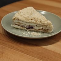 Napoleon cake at Vegan Brunch in Riga