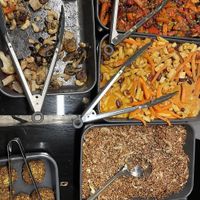 Hot buffet at Vegan Brunch in Riga