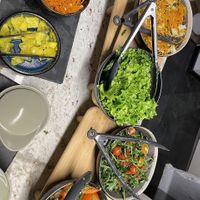 Various salads at Vegan Brunch in Riga