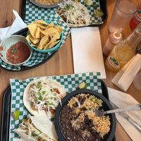 Veggie tacos with fried beans and ricee at Nomada Tacos  in Pembroke