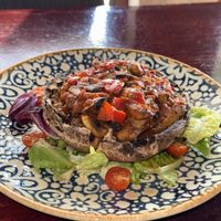 Portobello lettuce and tomatoes   at La Casa de la Pasta in Acapulco