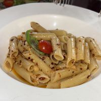penne with garlic and oil and dry chilli   at La Casa de la Pasta in Acapulco