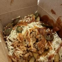 Dirty vegan fried with beans  at Tin Can Kitchen in Newport