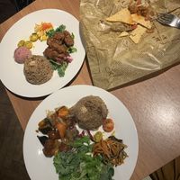 Mostly eaten nachos and two karage plates at Ko-So Cafe in Tokyo