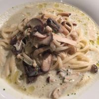 pasta with soy milk sauce and mushrooms  at Ko-So Cafe in Tokyo