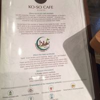 menu at Ko-So Cafe in Tokyo