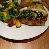 Vegan chicken sandwich at Ko-So Cafe in Tokyo