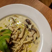Soy milk coconut cream pasta at Ko-So Cafe in Tokyo