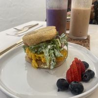 Sausage and egg “McMuffin”  at Studio Cafe @ Yoga Under the Palms in Honolulu