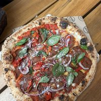 Vegan pepperoni at Base Woodfired Pizza - Riverside in Christchurch