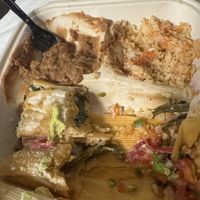 Forgot to take a picture in the beginning absolutely delicious. This is the spinach and the bean and cheese. , the pork and the chicken were too yummy and we didn't get a pic  at Shane's Tamales in Garden Grove