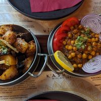 Aloo baignan and chana masala at Kashmir in Debrecen