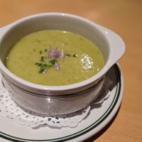 potato and asparagus soup at An Dun Accommodation Inis Meain - Aran Islands in Galway