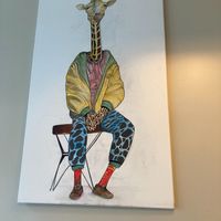 Artwork inside at The Walkers Espresso in New York City