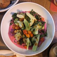 Beetroot and broccoli at Kosmopoliet in Bruges