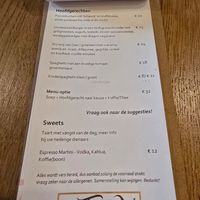 Main menu (august 2025) at Kosmopoliet in Bruges