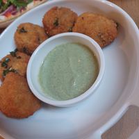 Seaweed croquettes at Kosmopoliet in Bruges