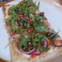 Tapas flammkuchen at Kosmopoliet in Bruges