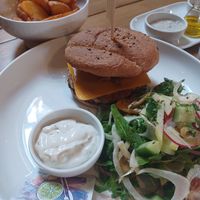 Mushroom burger at Kosmopoliet in Bruges