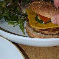 burger and it's salad at Kosmopoliet in Bruges