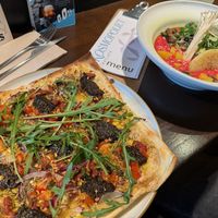 Flammkuchen und Risotto  at Kosmopoliet in Bruges