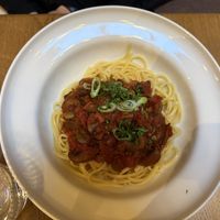 Linguini with vegetables  at Kosmopoliet in Bruges
