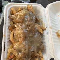 Vegan poutine that’s to die for, add the caramelized onions, it’s well worth the dollar at Brooklyn Street Local in Detroit