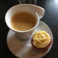 Espresso with mini carrot cupcake at Brooklyn Street Local in Detroit