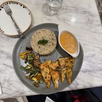 Tofu platter with rice  at Earth Cafe @ Churchgate in Mumbai