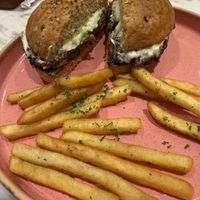 One of three burgers on offer  at Earth Cafe @ Churchgate in Mumbai
