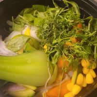 Vegetables and noodles of the vegan pho #Veganuary at Milliways Broth Noodle & Bao in Mumbai