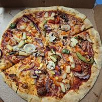 Plant based vegi supreme with added pineapple at Domino's Pizza in Longford