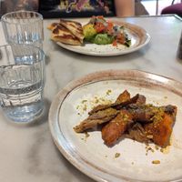 Starters: sweet potato and avocado with naan at Vrutal - Diputació in Barcelona