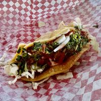 Potato taco, hard shell  at Joel's Mexican Food in Sandpoint