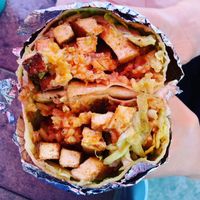 Tofu fajita burrito veganized  at Joel's Mexican Food in Sandpoint