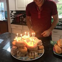 Birthday cake— only negative they have no discount per dozen or for repeat customer.  at Glory Doughnuts & Diner in Frederick