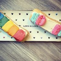 Rainbow and trans doughnuts!  at Glory Doughnuts & Diner in Frederick